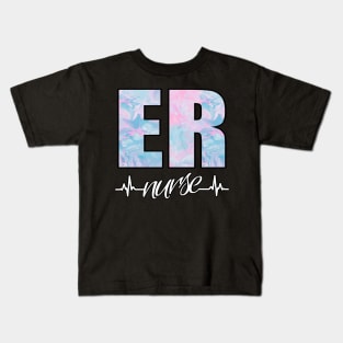 ER Nurse Heartbeat Swirl Kids T-Shirt